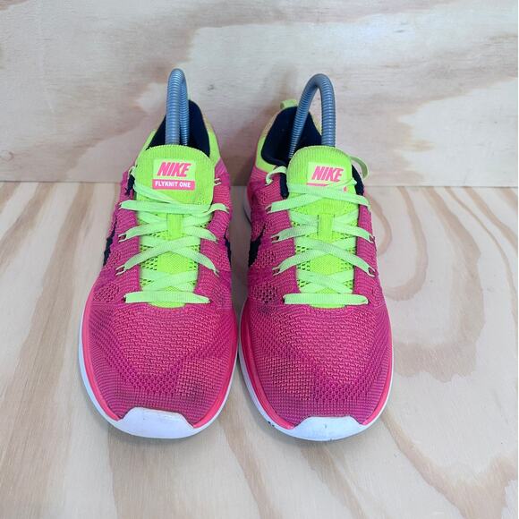 Nike - Flyknit Lunar One + Volt - Running Shoes - Pink -Women's - 7 - 554888-606 - Picture 2 of 9
